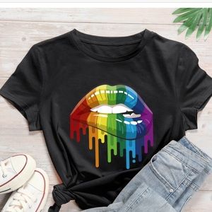 Rainbow Lip Tee